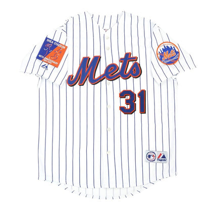 New York Mets Mike Piazza Shea 40th Patch MLB jersey front view