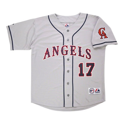 Darin Erstad California Angels Grey Road Throwback Jersey W Team Patch jersey front view