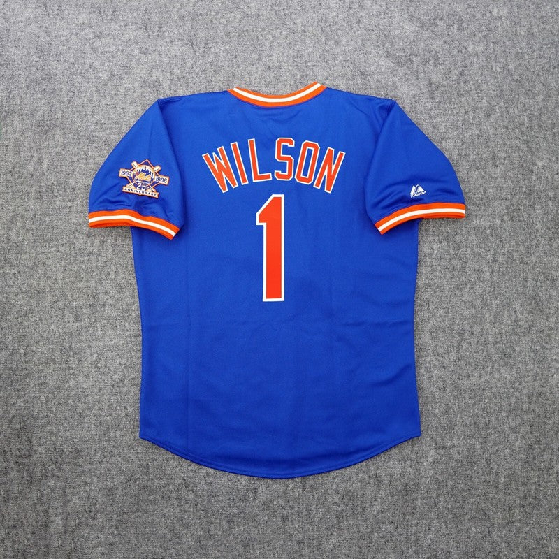 New York Mets Mookie Wilson 25th Cooperstown MLB jersey front view