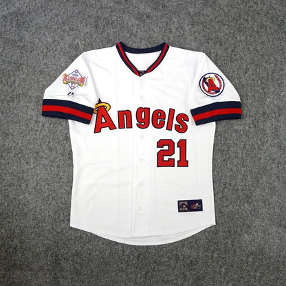 Wally Joyner California Angels 1989 All Star Cooperstown Home White Jersey jersey front view