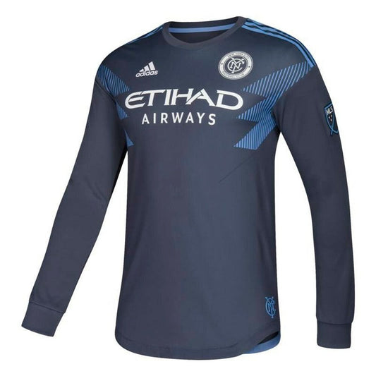 New York City Fc Navy Blue On Field Long Sleeve Jersey jersey front view