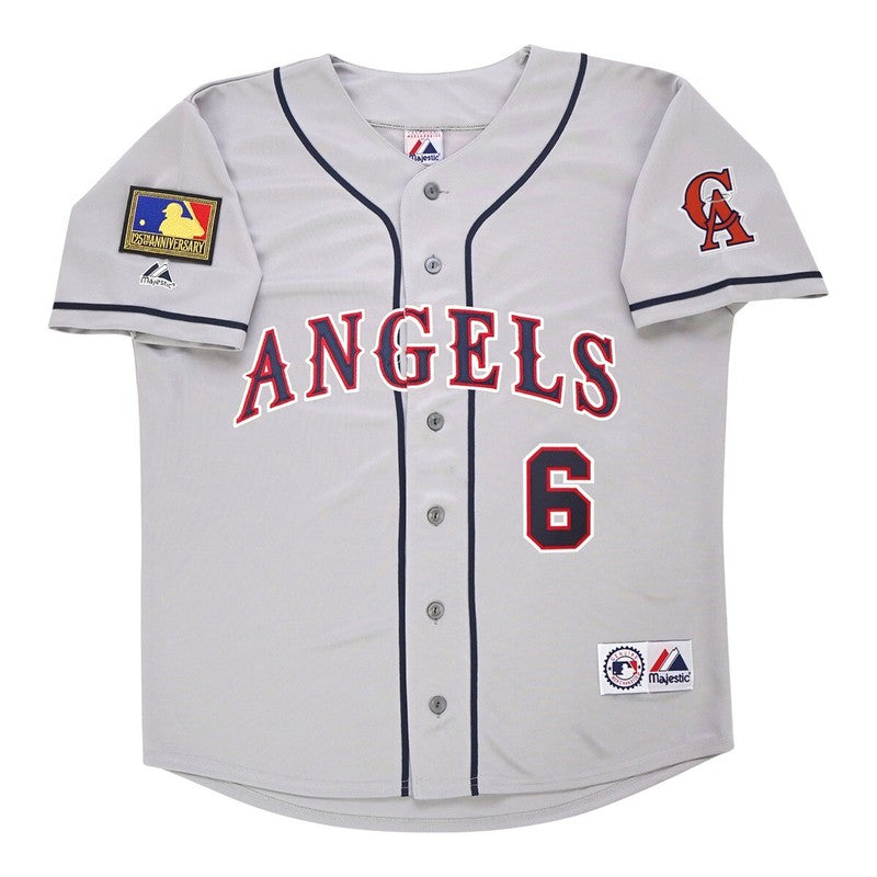 Jt Snow 1994 California Angels Grey Road Jersey W 125Th Patch jersey front view