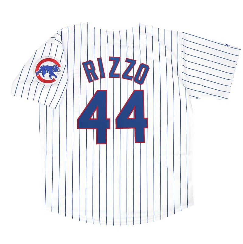 Chicago Cubs Anthony Rizzo W Patch MLB jersey front view
