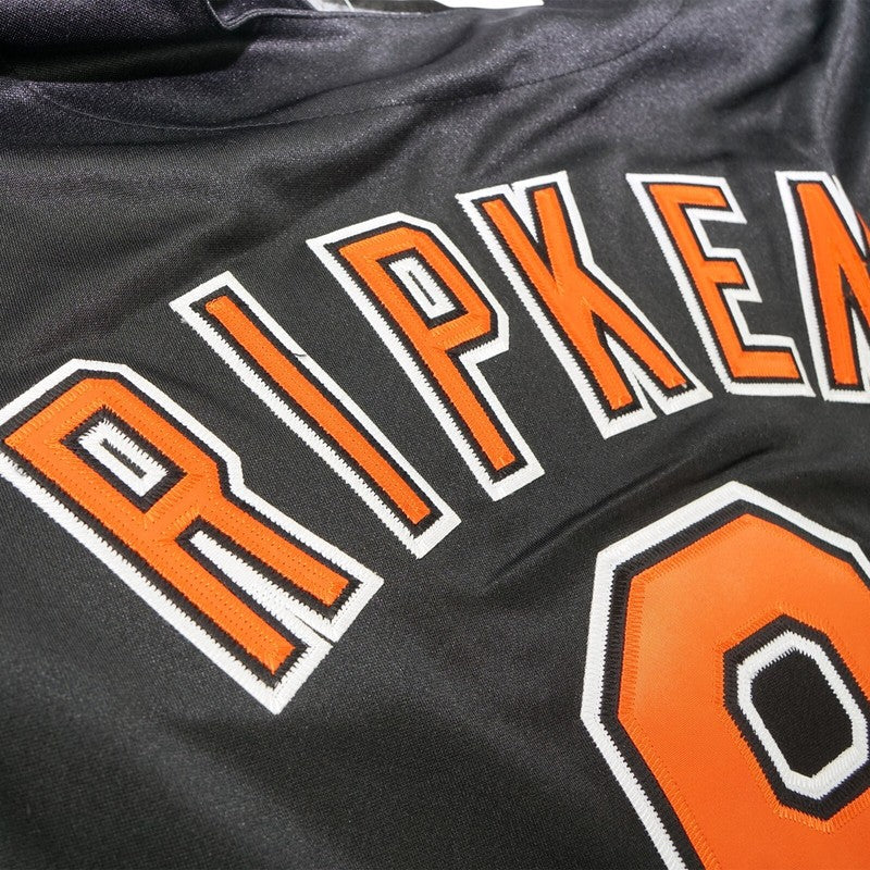 Baltimore Orioles Cal Ripken Jr W Patch MLB jersey front view