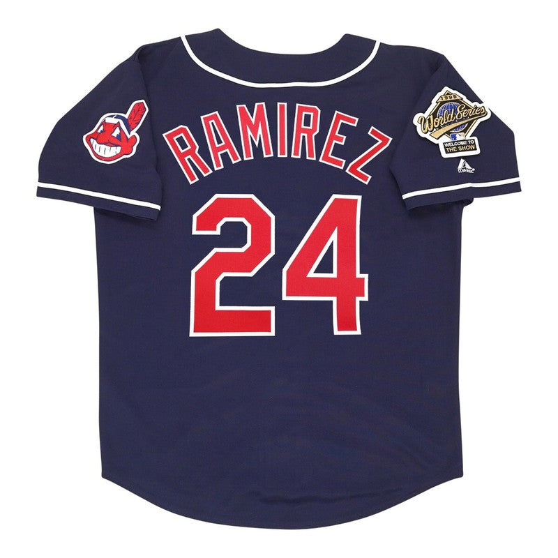 Cleveland Indians Manny Ramirez Alt World Series MLB jersey front view