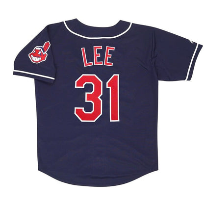 Cleveland Indians Cliff Lee Alt W Patch MLB jersey front view