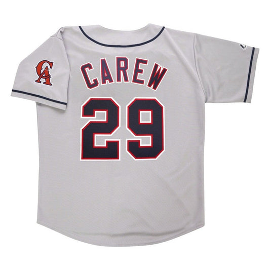 Rod Carew California Angels Grey Road Throwback Jersey W Team Patch jersey front view