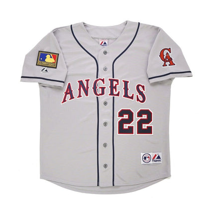 Bo Jackson 1994 California Angels Grey Road Jersey W 125Th Patch jersey front view