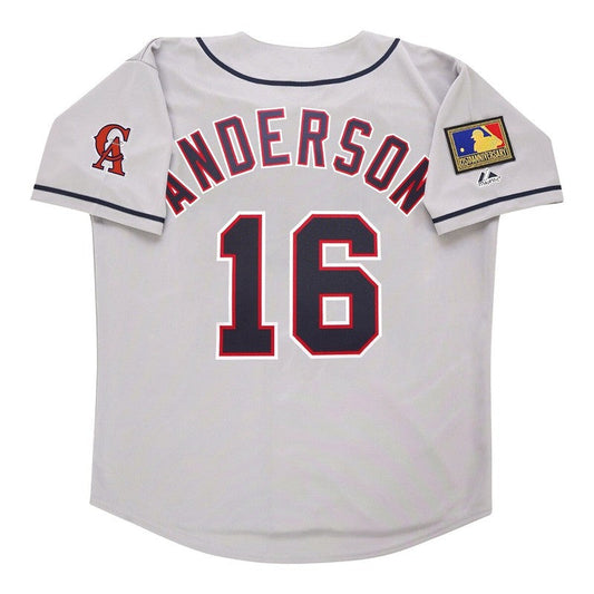 Garret Anderson 1994 California Angels Grey Road Jersey W 125Th Patch jersey front view