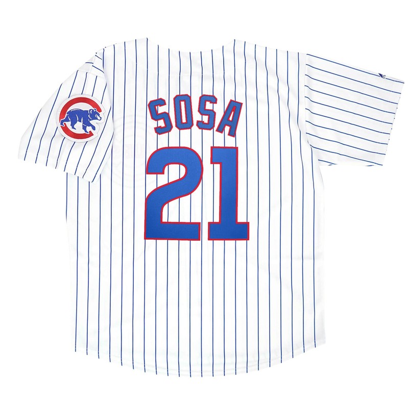 Chicago Cubs Sammy Sosa W Patch MLB jersey front view