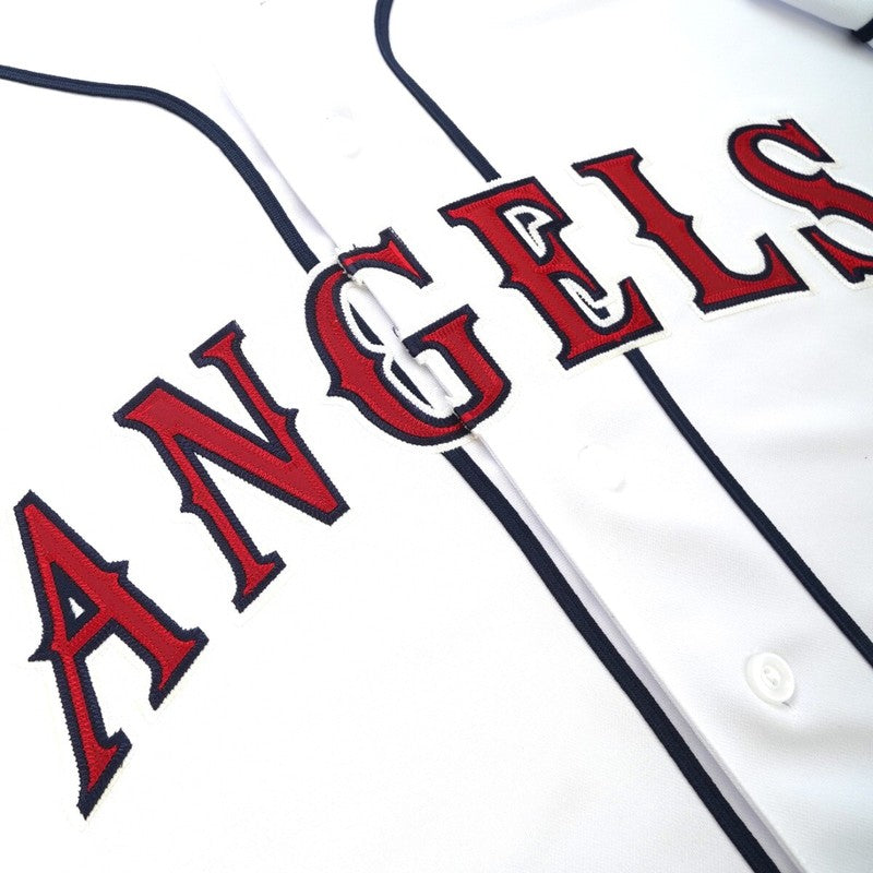 Chuck Finley 1994 California Angels Home White Jersey W 125Th Patch jersey front view