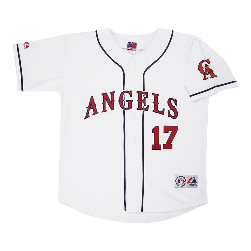 Darin Erstad California Angels Home White Throwback Jersey W Team Patch jersey front view