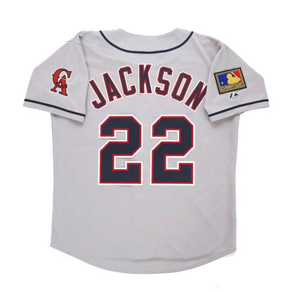 Bo Jackson 1994 California Angels Grey Road Jersey W 125Th Patch jersey front view