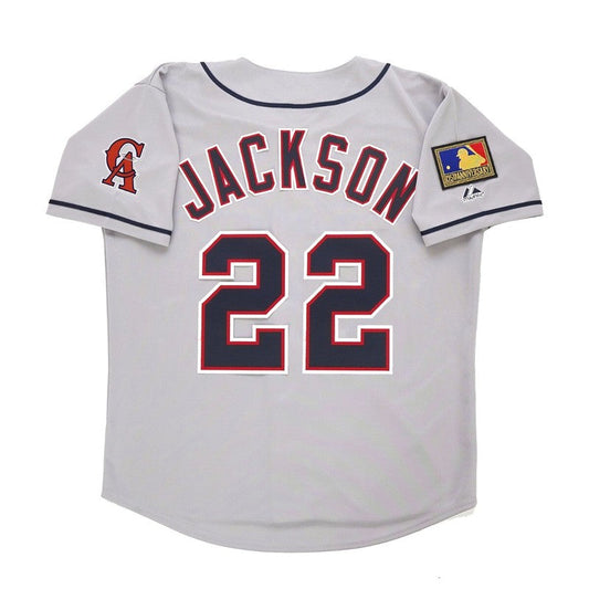 Bo Jackson 1994 California Angels Grey Road Jersey W 125Th Patch jersey front view