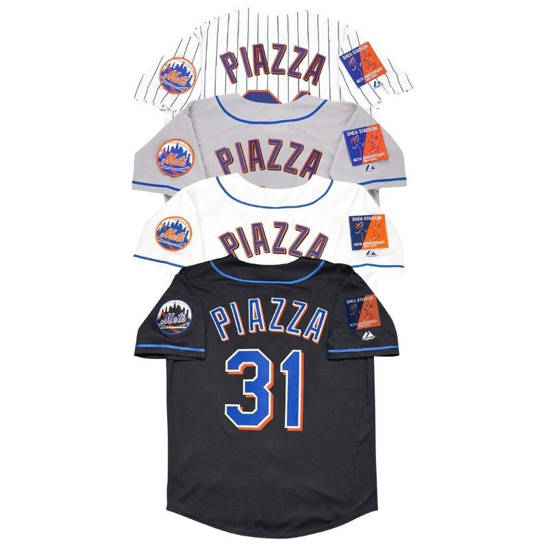 New York Mets Mike Piazza Shea 40th Patch MLB jersey front view