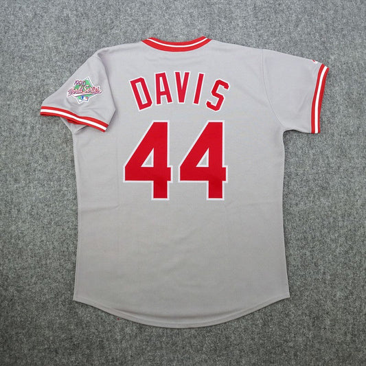 Cincinnati Reds Eric Davis World Series Cooperstown MLB jersey front view