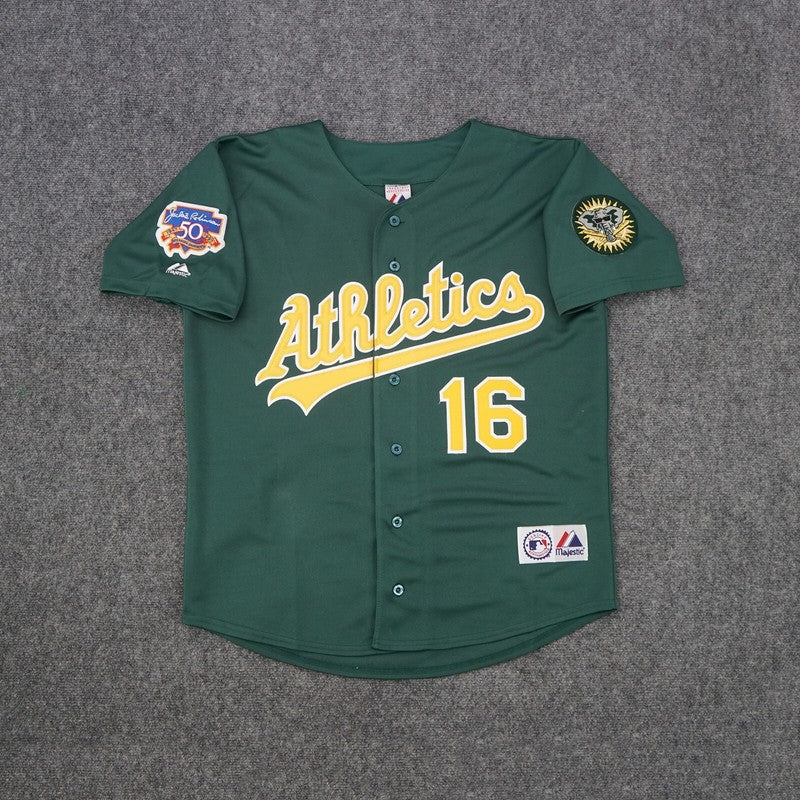 Oakland Athletics Jason Giambi W Jackie 50th MLB jersey front view
