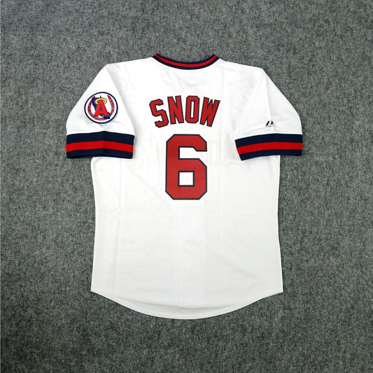 J T Snow California Angels Cooperstown Home White Throwback Jersey jersey front view