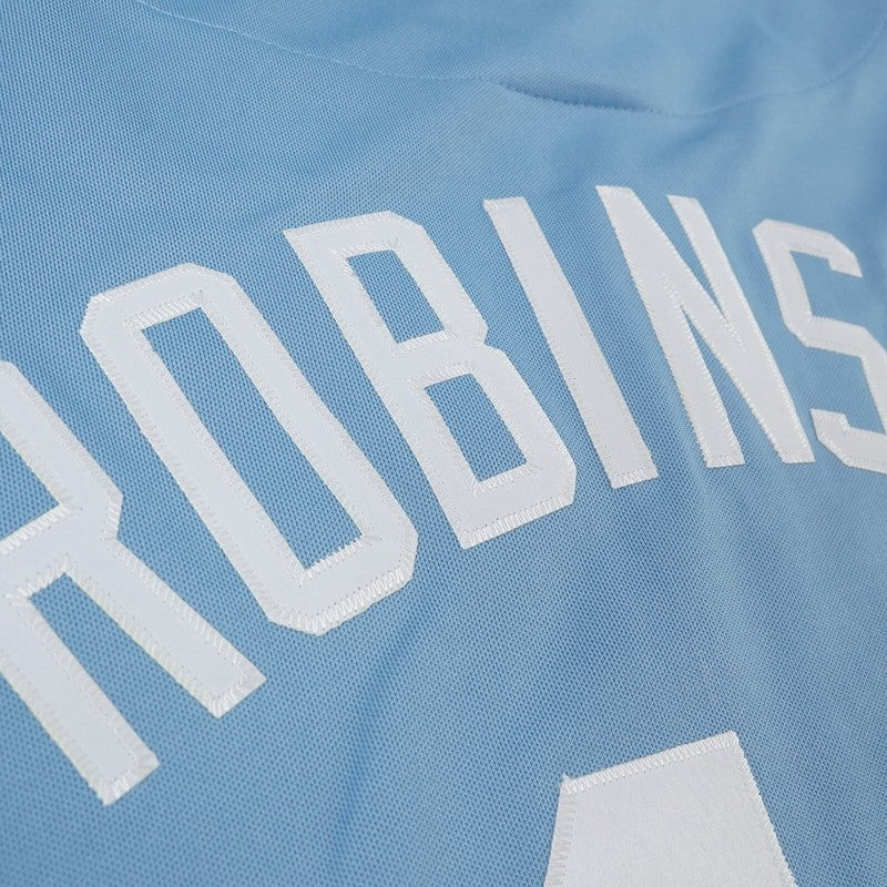 Jackie Robinson Brooklyn Dodgers Cooperstown Blue Away Throwback Jersey jersey front view