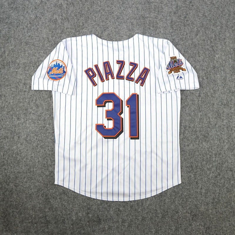 New York Mets Mike Piazza 40th Anniversary MLB jersey front view