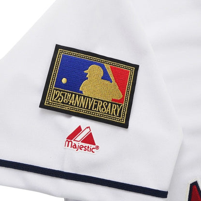Jim Edmonds 1994 California Angels Home White Jersey W 125Th Patch jersey front view