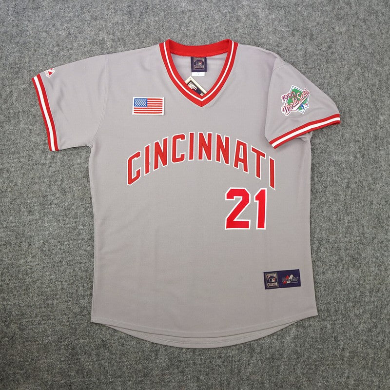 Cincinnati Reds Paul Oneill World Series Cooperstown MLB jersey front view