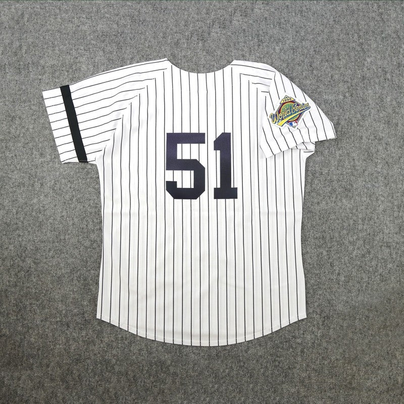 New York Yankees Bernie Williams World Series Cooperstown MLB jersey front view