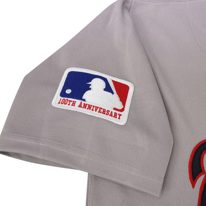 AB 1969 Cooperstown Grey Road Jersey 100th Patch