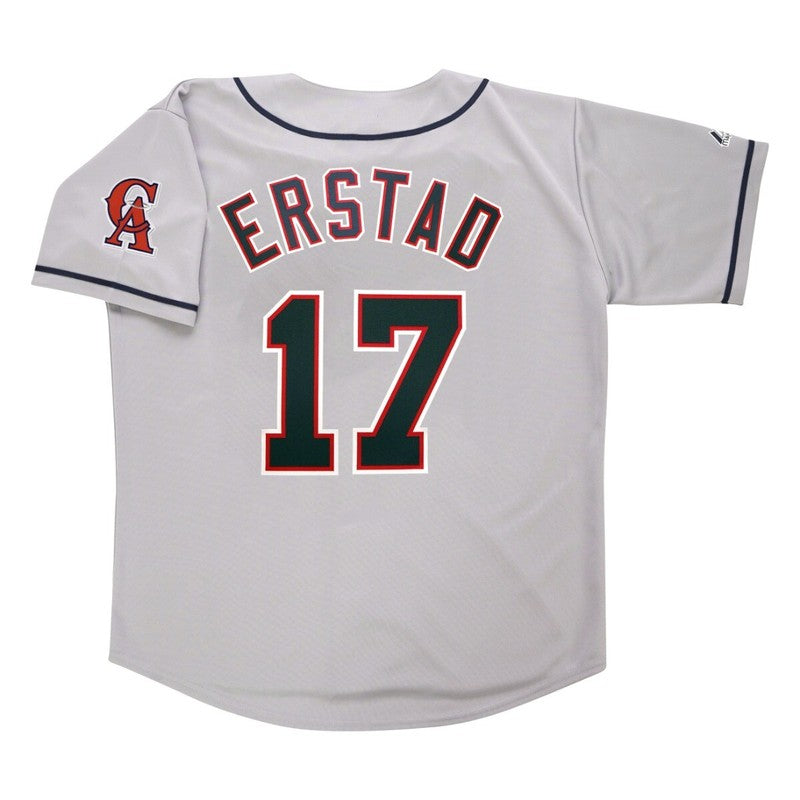 Darin Erstad California Angels Grey Road Throwback Jersey W Team Patch jersey front view
