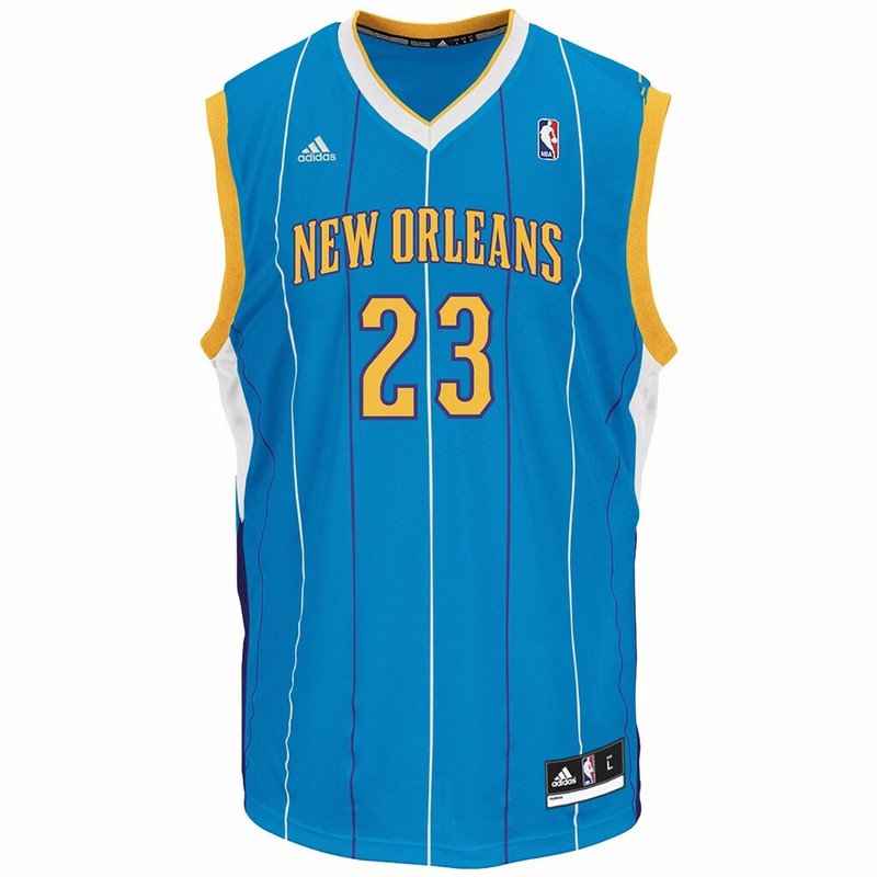 Anthony Davis New Orleans Hornets Replica Blue Jersey jersey front view