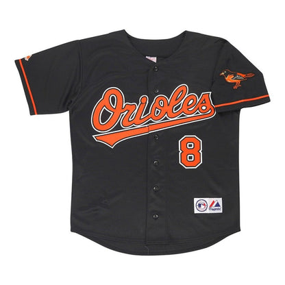 Baltimore Orioles Cal Ripken Jr W Patch MLB jersey front view