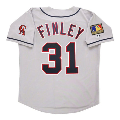 Chuck Finley 1994 California Angels Grey Road Jersey W 125Th Patch jersey front view