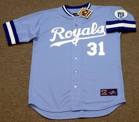 BS KCR 1985 Away Throwback Baseball Stitched Jersey, Vintage Baseball Jersey, Retro Sewn Jersey