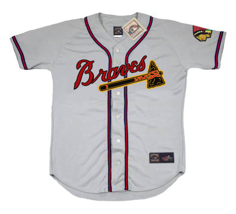 Johnny Sain Boston Braves 1950 Away Throwback Baseball Jersey jersey front view