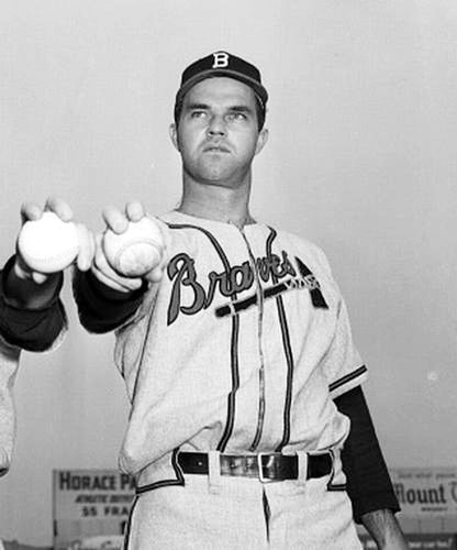 Johnny Sain Boston Braves 1950 Away Throwback Baseball Jersey jersey front view