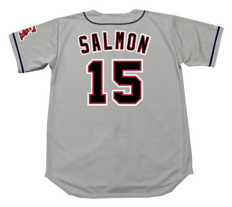 Tim Salmon California Angels 1996 Throwback Away Baseball Stitched Jersey jersey front view