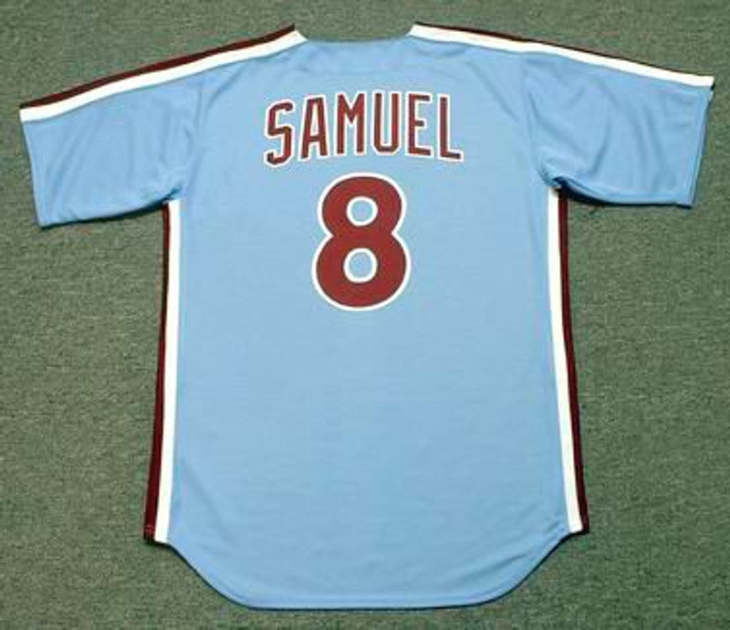 Philadelphia Phillies Juan Samuel Cooperstown MLB jersey front view