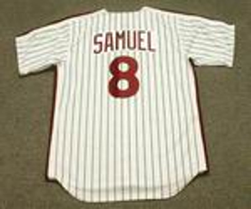 Philadelphia Phillies Juan Samuel Cooperstown MLB jersey front view
