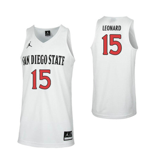 San Diego State Aztecs Kawhi Leonard White stitched throwback college basketball jersey