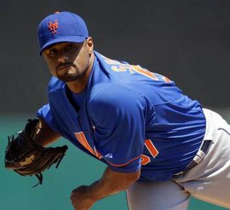 New York Mets Johan Santana 1980s Cooperstown St MLB jersey front view