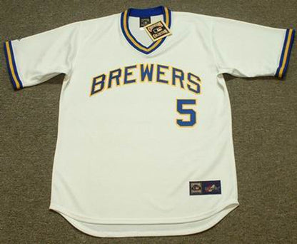 GS MB Milwaukee 1975 Cooperstown Throwback Home Stitched Jersey, Vintage Baseball Jersey, Retro Sewn Jersey