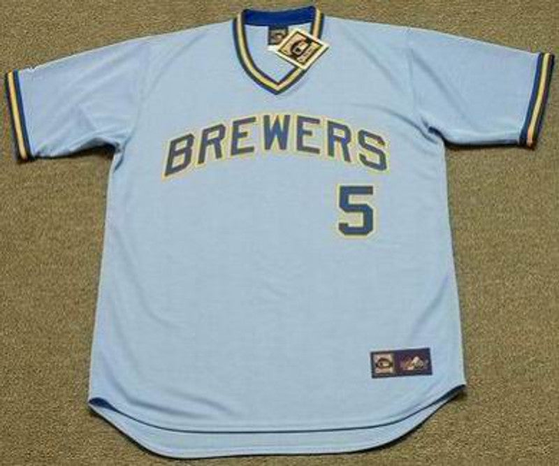 GS MB Milwaukee 1975 Cooperstown Throwback Away Stitched Jersey, Vintage Baseball Jersey, Retro Sewn Jersey