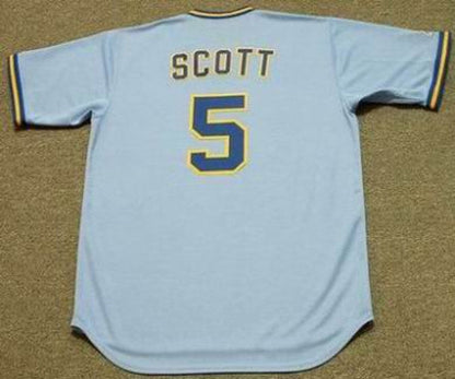 GS MB Milwaukee 1975 Cooperstown Throwback Away Stitched Jersey, Vintage Baseball Jersey, Retro Sewn Jersey