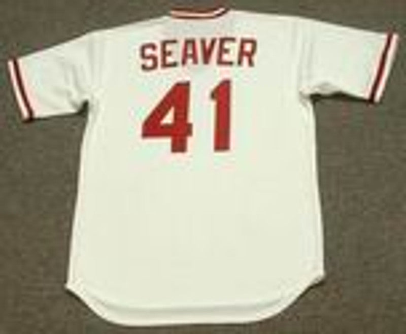 Cincinnati Reds Tom Seaver Cooperstown MLB jersey front view