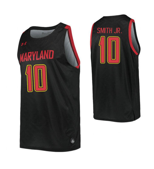 Maryland Terrapins 10 Serrel Smith Jr College Basketball Jersey Black | Stitched Jersey RTJS 3196