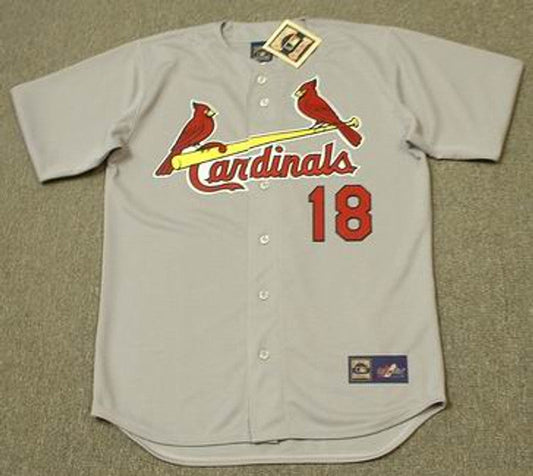 Mike Shannon St Louis Cardinals 1967 Cooperstown Throwback Away Stitched Jersey jersey front view