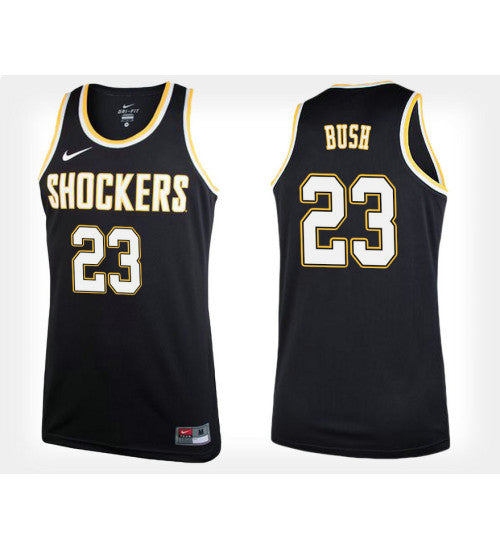 Bush Alternate Wichita State Shockers Brycen #23 Black stitched throwback college basketball jersey