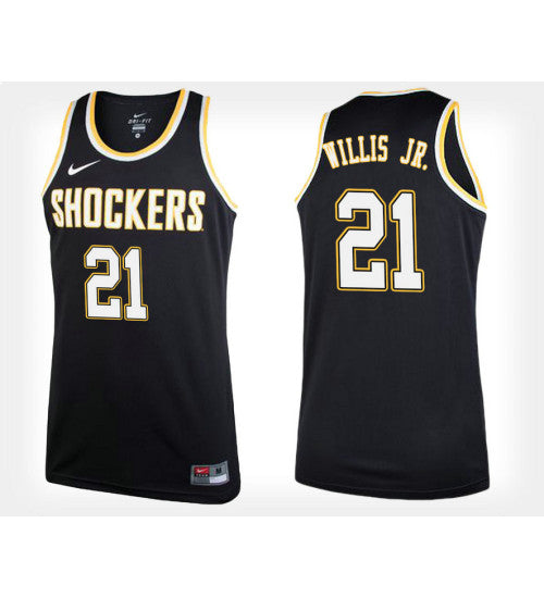 Jr Alternate Wichita State Shockers Darral Willis #21 Black stitched throwback college basketball jersey
