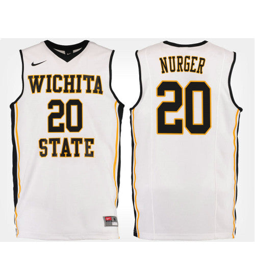 Nurger Road Wichita State Shockers Rauno #20 White stitched throwback college basketball jersey