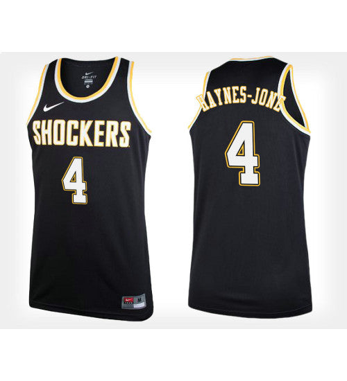 Jones Alternate Wichita State Shockers Samajae Haynes #4 Black stitched throwback college basketball jersey